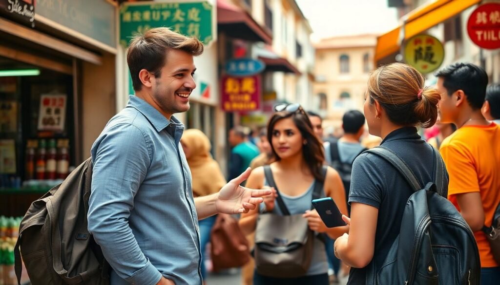 Como aprender frases básicas do idioma local